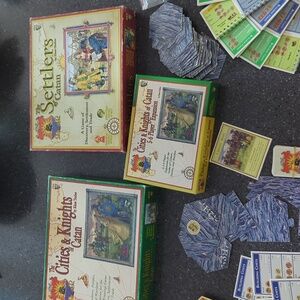Vintage CATAN Settlers, Cities & Knights, 5/6 expansion -  Parts Pieces As Shown